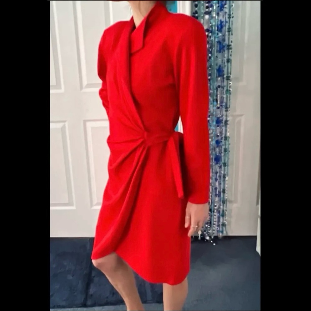 Liz Claiborn❤VINTAGERed Wool Women's Dress Size M/L